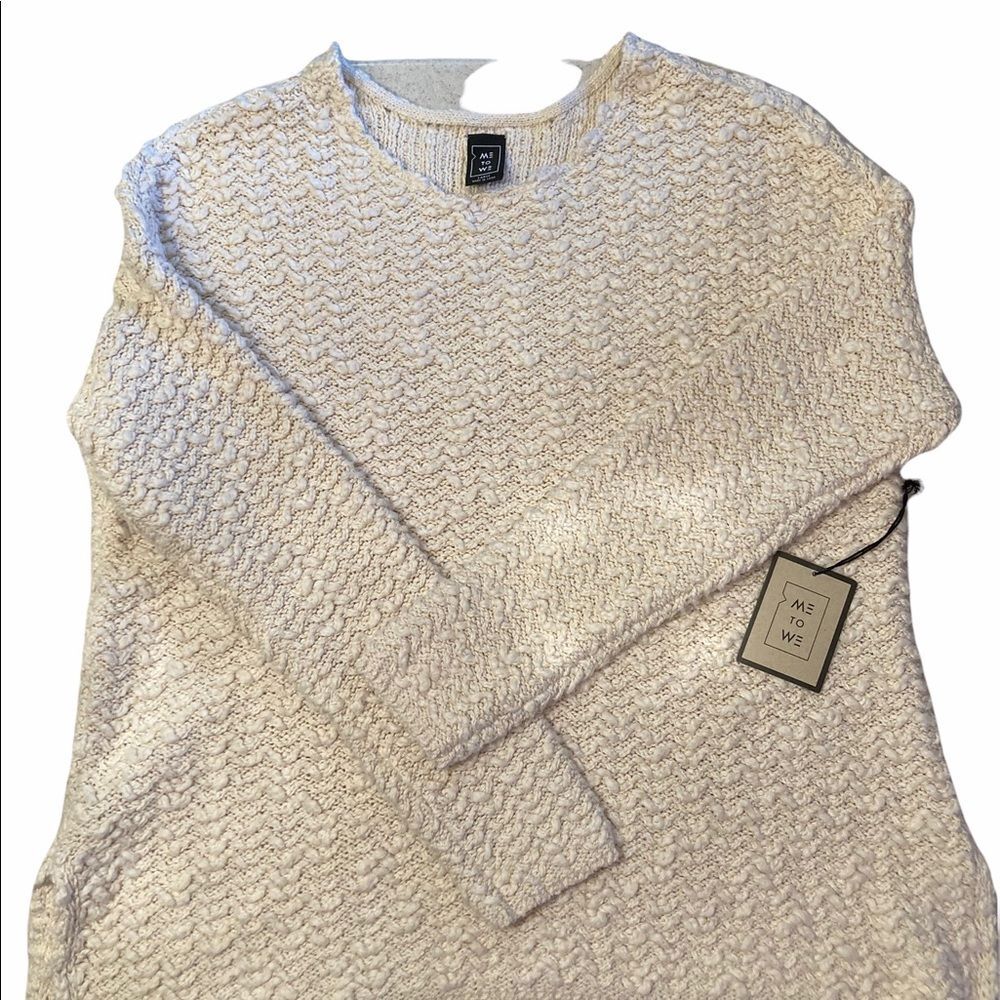 Me to We Sweater thick chunky cotton long-sleeve size Large NWT